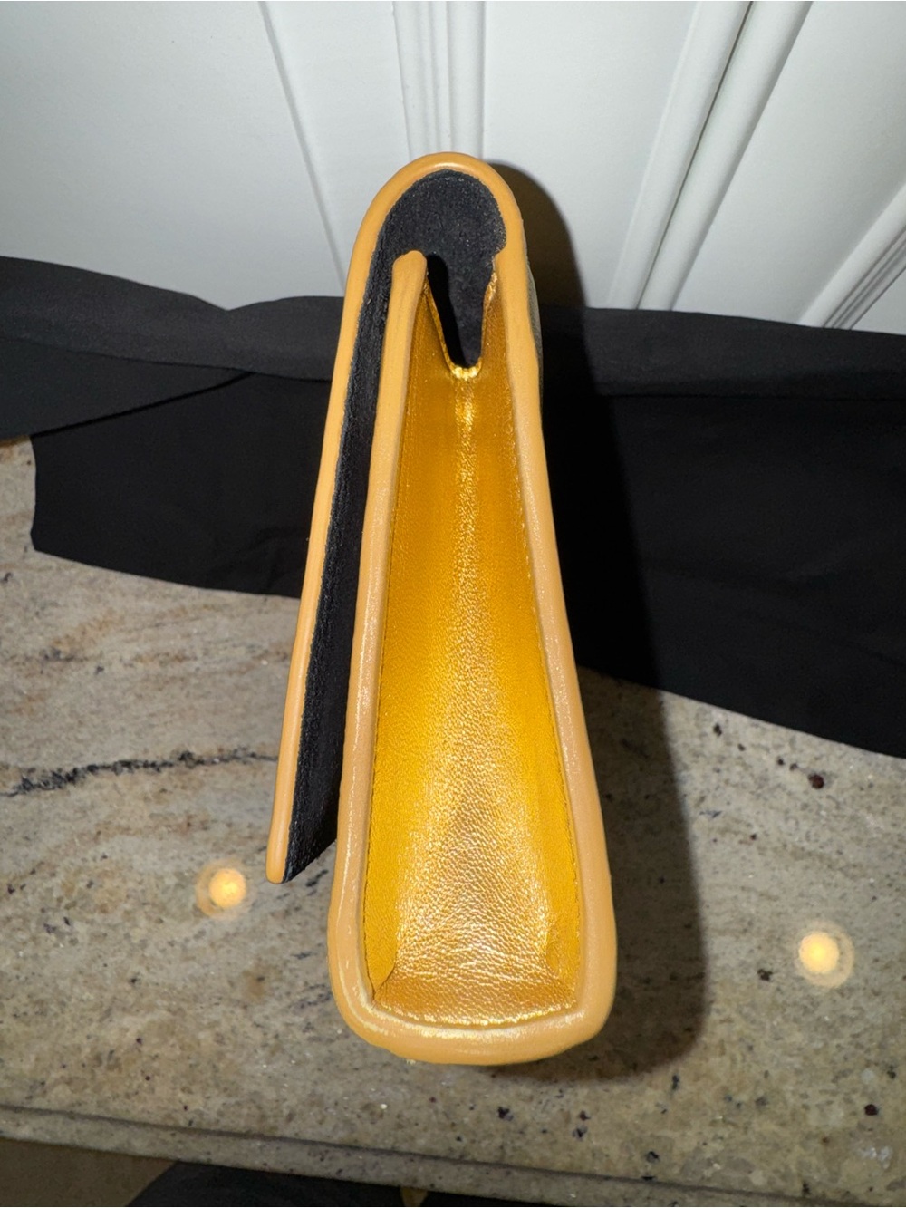 Saint Laurent Metallic Gold Leather YSL Logo Clutch - Picture 4 of 12